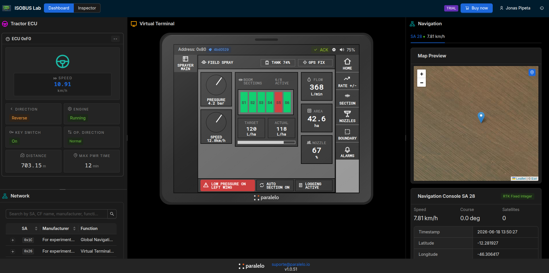 ISOBUS Lab - Workflow integrado de validação